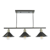 Dar Jalen 3 Bar Pendant Graphite & Antique Brass –  from Amos Lighting + Home