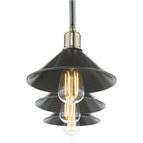 Dar Jalen 3 Bar Pendant Graphite & Antique Brass –  from Amos Lighting + Home