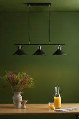 Dar Jalen 3 Bar Pendant Graphite & Antique Brass –  from Amos Lighting + Home