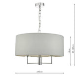 Dar Jamelia 3lt Pendant Chandelier Polished Chrome & Grey –  from Amos Lighting + Home