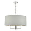 Dar Jamelia 3lt Pendant Chandelier Polished Chrome & Grey –  from Amos Lighting + Home