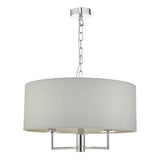 Dar Jamelia 3lt Pendant Chandelier Polished Chrome & Grey –  from Amos Lighting + Home