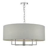 Dar Jamelia 5lt Pendant Chandelier Polished Chrome &amp; Grey –  from Amos Lighting + Home