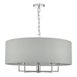 Dar Jamelia 5lt Pendant Chandelier Polished Chrome &amp; Grey –  from Amos Lighting + Home