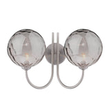 Dar Jared 2 Light Wall Light Satin Nickel and Smoked Dimpled Glass –  from Amos Lighting + Home