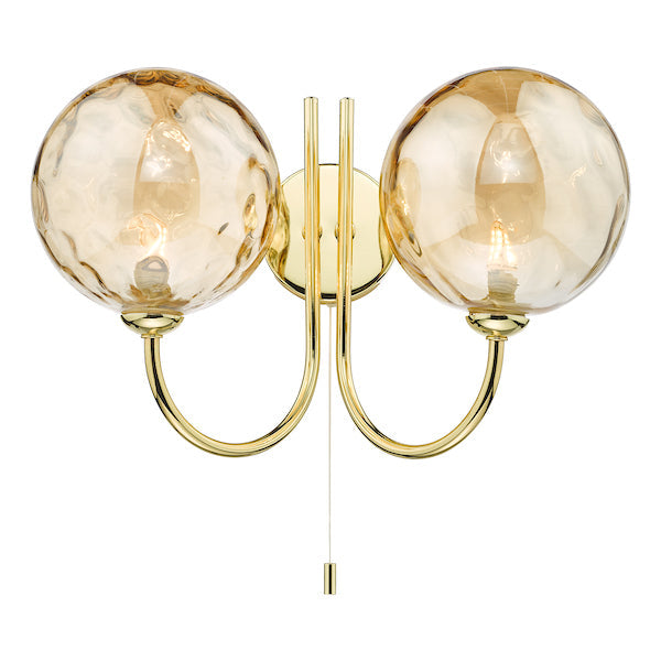 Dar Jared Wall Light Gold with Champagne Dimpled Glass –  from Amos Lighting + Home