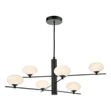 Dar Jasper 6 Light Pendant Matt Black and Opal Glass –  from Amos Lighting + Home