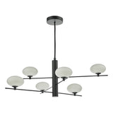 Dar Jasper 6 Light Pendant Matt Black and Opal Glass –  from Amos Lighting + Home