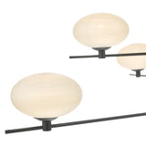 Dar Jasper 6 Light Pendant Matt Black and Opal Glass –  from Amos Lighting + Home