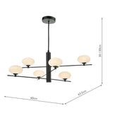 Dar Jasper 6 Light Pendant Matt Black and Opal Glass –  from Amos Lighting + Home