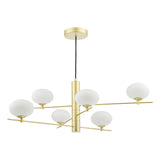 Dar Jasper 6 Light Pendant Satin Gold and Opal Glass –  from Amos Lighting + Home