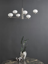 Dar Jasper 6 Light Pendant Satin Nickel and Opal Glass –  from Amos Lighting + Home