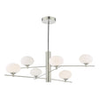 Dar Jasper 6 Light Pendant Satin Nickel and Opal Glass –  from Amos Lighting + Home