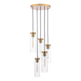 Dar Jodelle 5 Light Cluster Pendant Polished Bronze and Glass –  from Amos Lighting + Home