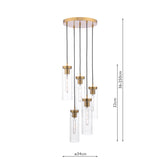 Dar Jodelle 5 Light Cluster Pendant Polished Bronze and Glass –  from Amos Lighting + Home