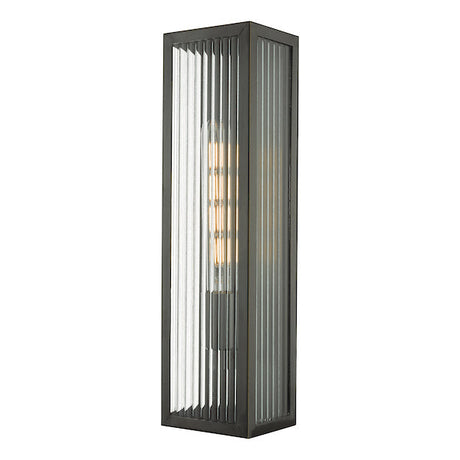 Dar Keegan Wall Light, Ribbed Bronze Large IP44 –  from Amos Lighting + Home