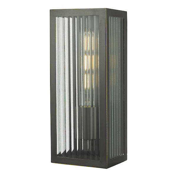 Dar Keegan Wall Light, Ribbed Bronze Small IP44 –  from Amos Lighting + Home