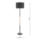 Dar Kelso Floor Lamp Matt Black Polished Copper with Shade –  from Amos Lighting + Home