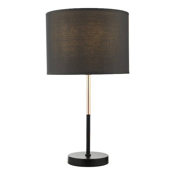 Dar Kelso Table Lamp Matt Black & Polished Copper –  from Amos Lighting + Home