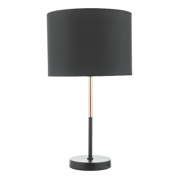 Dar Kelso Table Lamp Matt Black & Polished Copper –  from Amos Lighting + Home