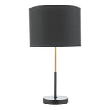 Dar Kelso Table Lamp Matt Black & Polished Copper –  from Amos Lighting + Home