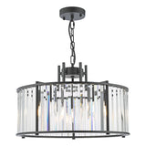 Dar Kiran 5 Light Pendant Satin Black and Glass –  from Amos Lighting + Home