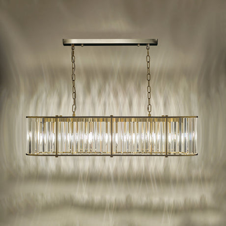 Dar Kiran 7 Light Bar Pendant Natural Brass and Glass –  from Amos Lighting + Home