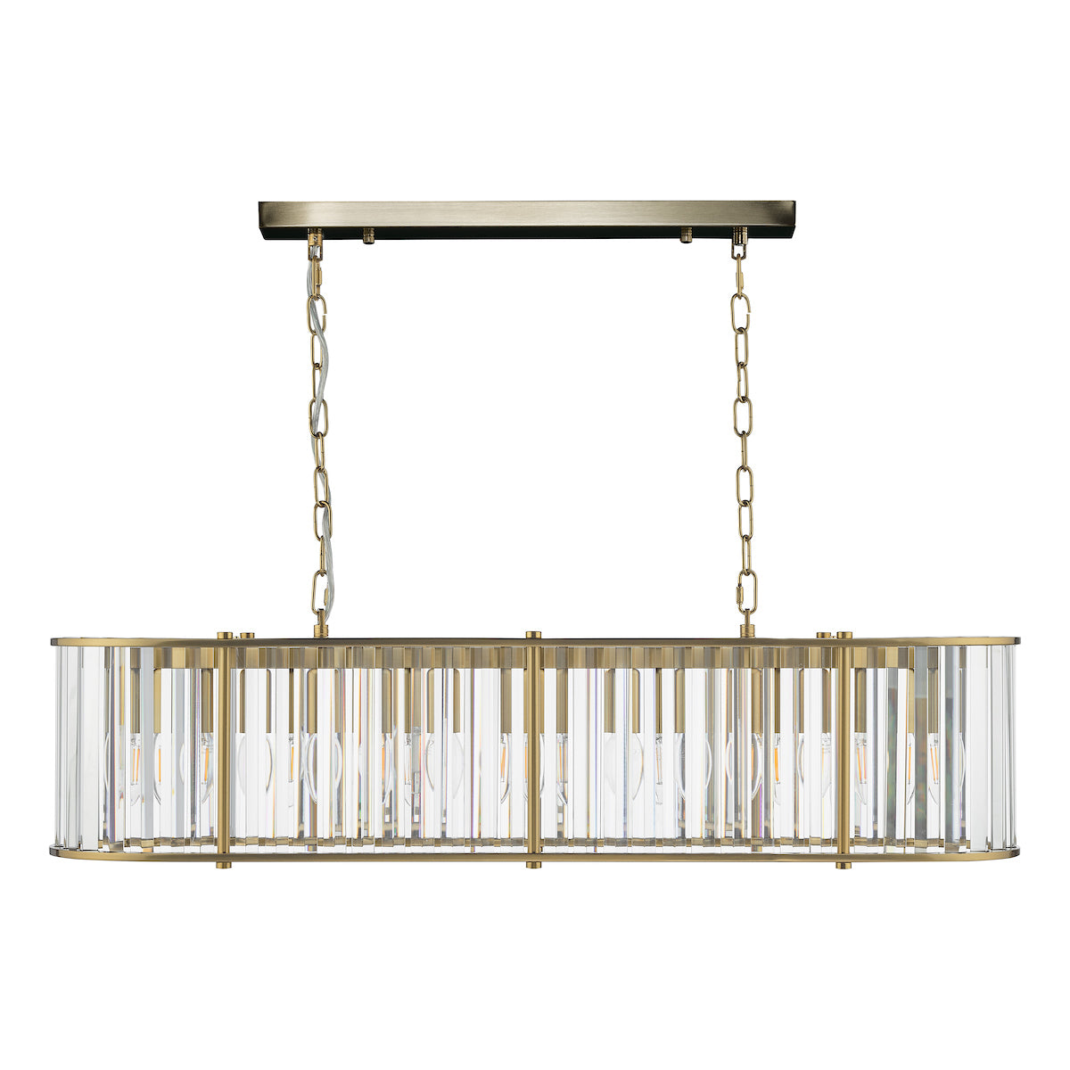 Dar Kiran 7 Light Bar Pendant Natural Brass and Glass –  from Amos Lighting + Home