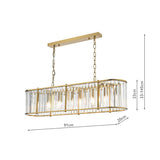 Dar Kiran 7 Light Bar Pendant Natural Brass and Glass –  from Amos Lighting + Home