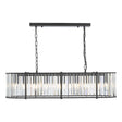Dar Kiran 7 Light Bar Pendant Satin Black and Glass –  from Amos Lighting + Home