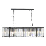 Dar Kiran 7 Light Bar Pendant Satin Black and Glass –  from Amos Lighting + Home