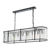 Dar Kiran 7 Light Bar Pendant Satin Black and Glass –  from Amos Lighting + Home