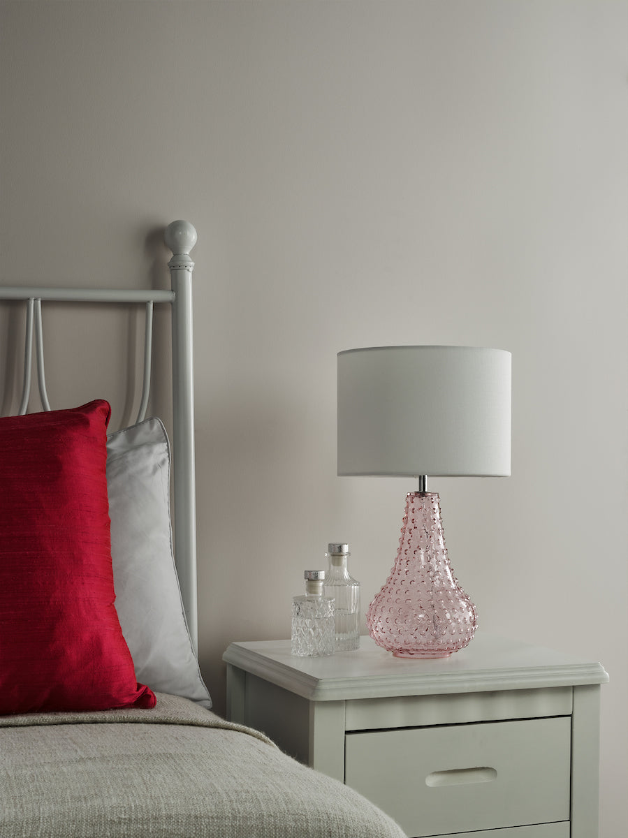 Dar Kristina Table Lamp Pink Glass With Shade –  from Amos Lighting + Home