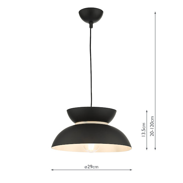 Dar Larina Pendant Matt Black –  from Amos Lighting + Home