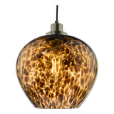 Dar Leandra Pendant Tortoiseshell Glass and Antique Brass –  from Amos Lighting + Home