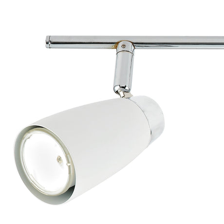 Dar Loft 4 Light Bar Spotlight Matt White Polished Chrome –  from Amos Lighting + Home