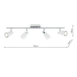 Dar Loft 4 Light Bar Spotlight Matt White Polished Chrome –  from Amos Lighting + Home