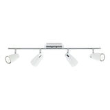 Dar Loft 4 Light Bar Spotlight Matt White Polished Chrome –  from Amos Lighting + Home