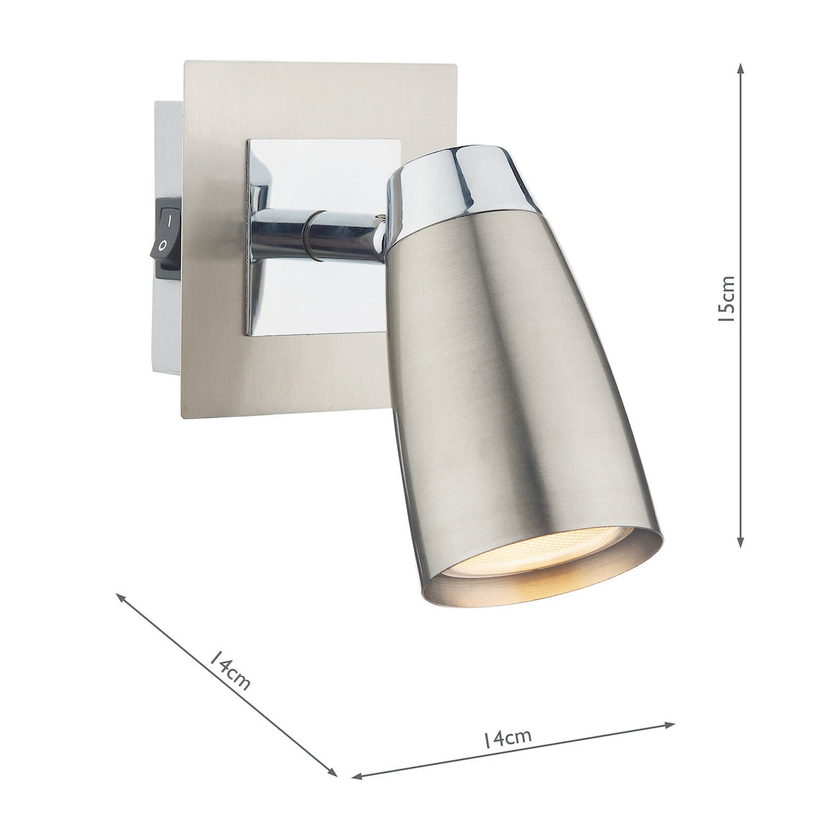 Dar Loft Single Wall Spotlight Satin & Polished Chrome –  from Amos Lighting + Home