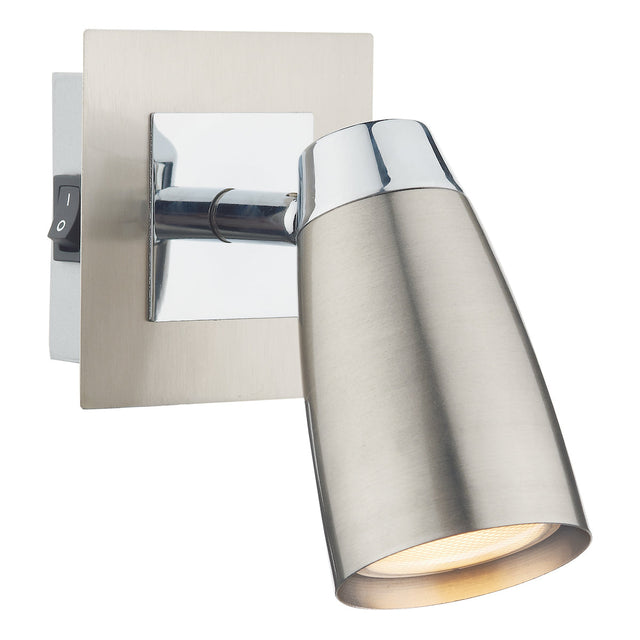 Dar Loft Single Wall Spotlight Satin & Polished Chrome –  from Amos Lighting + Home