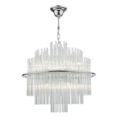 Dar Lukas 13 Light Pendant Chandelier Polished Chrome –  from Amos Lighting + Home