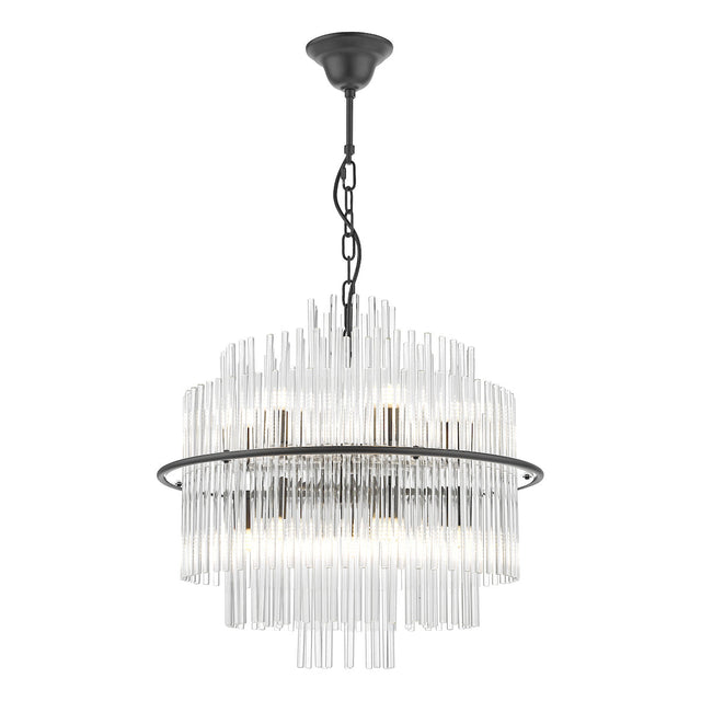 Dar Lukas Pendant Chandelier Satin Black –  from Amos Lighting + Home