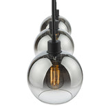 Dar Lycia 3 Light Bar Pendant Matt Black Ombre Smoked Glass –  from Amos Lighting + Home