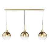 Dar Lycia 3 Light Bar Pendant Satin Gold and Gold Ombre Glass –  from Amos Lighting + Home