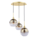 Dar Lycia 3 Light Cluster Pendant Polished Gold and Gold Ombre Glass –  from Amos Lighting + Home