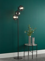 Dar Lycia 3 Light Floor Lamp Matt Black and Ombre Smoked Glass –  from Amos Lighting + Home