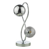 Dar Lysandra 2 Light Table Lamp Polished Chrome and Smoked Glass –  from Amos Lighting + Home