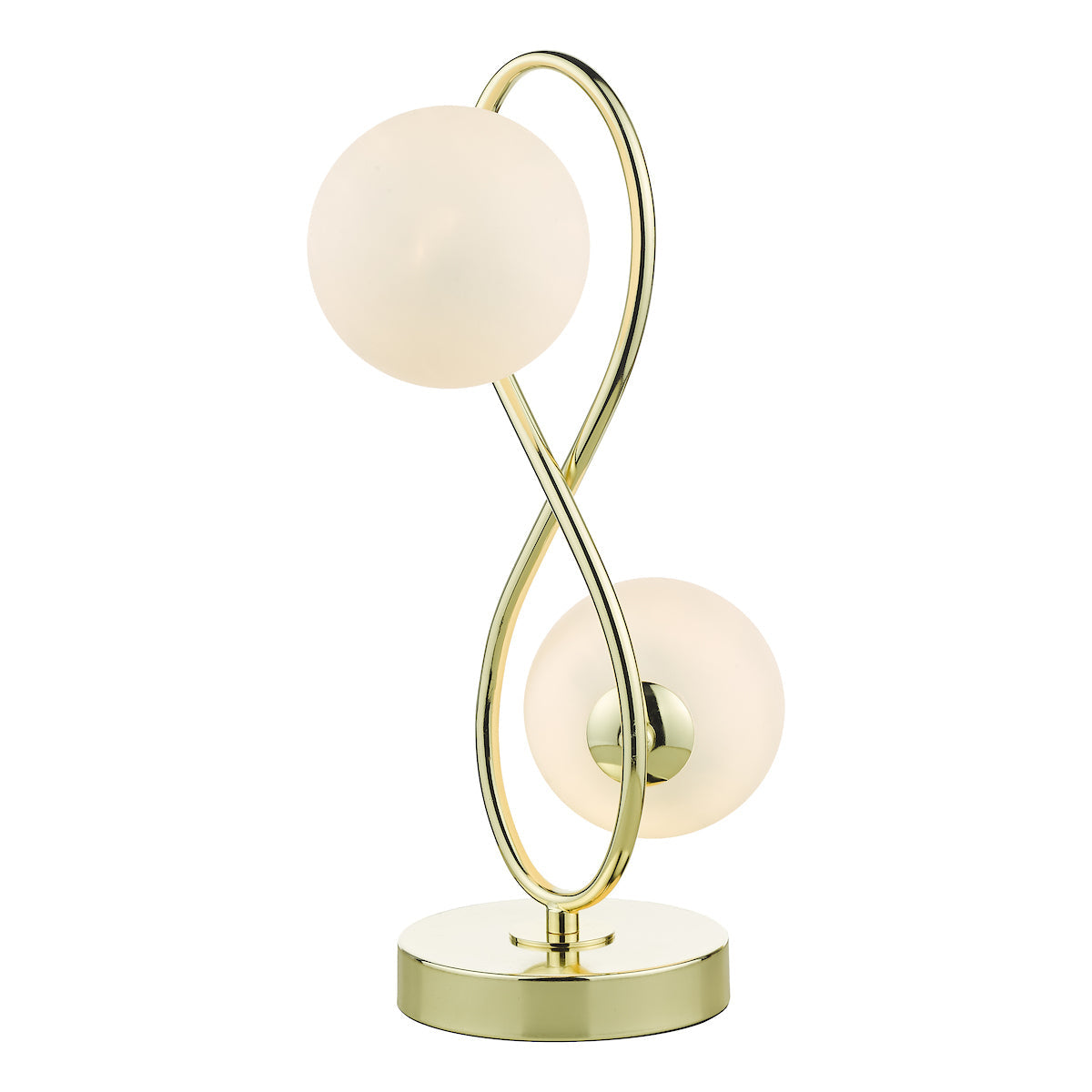 Dar Lysandra 2 Light Table Lamp Polished Gold and Opal Glass –  from Amos Lighting + Home