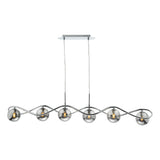 Dar Lysandra 6 Light Bar Pendant Polished Chrome and Smoked Glass –  from Amos Lighting + Home