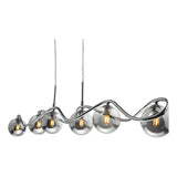 Dar Lysandra 6 Light Bar Pendant Polished Chrome and Smoked Glass –  from Amos Lighting + Home